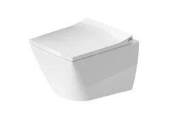 Duravit Viu - Wandtoilet Compact, Rimless, DuraFix, Met WonderGliss, Alpine Wit 25730900001