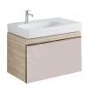 Geberit Citterio - Wastafelonderkast 750 Mm, Glanzend Glas/taupe/licht Eiken 500.557.JI.1