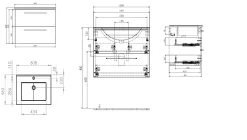Kielle Vega - Wastafelkast Met Wastafel, 60x50x46 Cm, 2 Laden, Glanzend Wit 50018S60 -Badkamer Paradijs 565530653d69cc99cfb19a0f