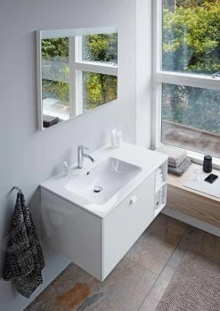 Duravit ME By Starck - Wastafel Asymmetrisch 830x490 Mm, Met Kraangat Links, Met WonderGliss, Wit 23458300001 -Badkamer Paradijs 575c9c66b5b77b7ad7a98755