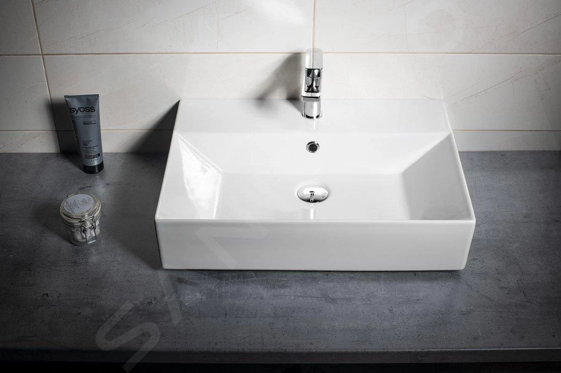 Aqualine Sistema - Wastafel 600x420 Mm, Met 1 Kraangat, Wit 10SF50060 10 Aqualine Sistema - Wastafel 600x420 Mm, Met 1 Kraangat, Wit 10SF50060 - Afbeelding 8