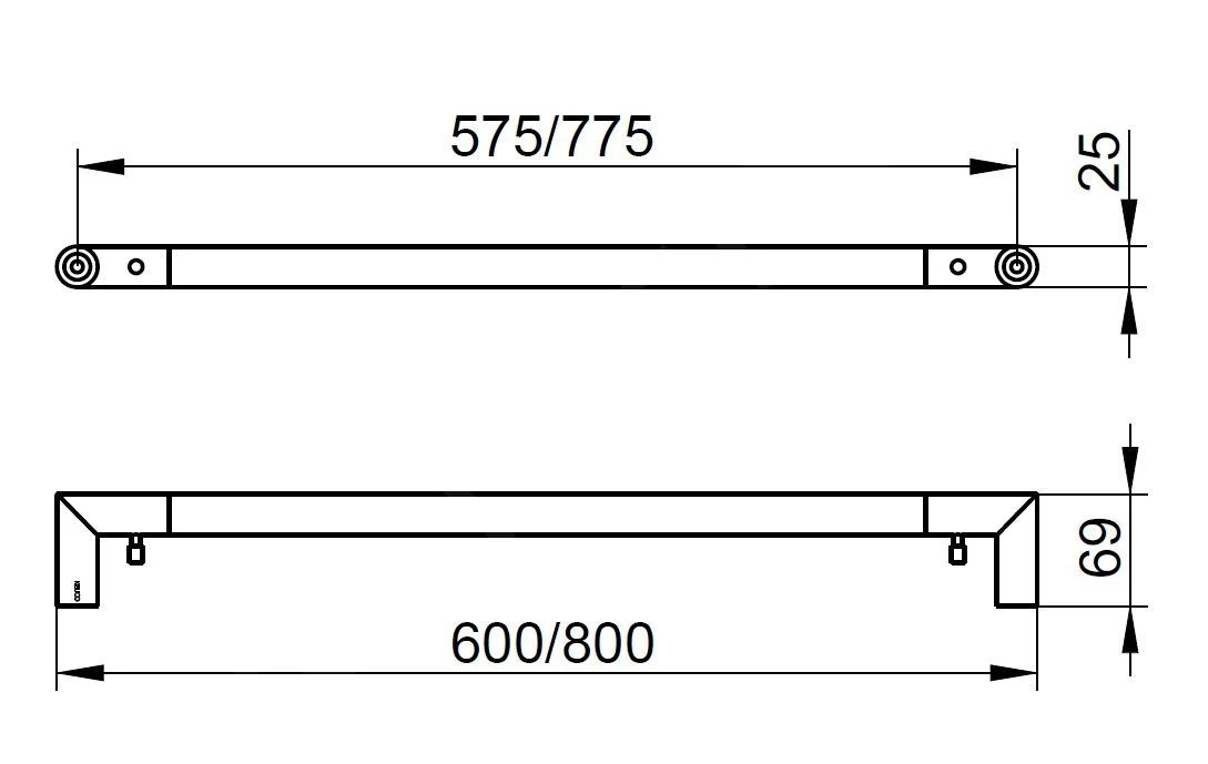 Keuco Reva - Handdoekhouder, Lengte 600 Mm, Chroom 12801010600 4 Keuco Reva - Handdoekhouder, Lengte 600 Mm, Chroom 12801010600 - Afbeelding 2