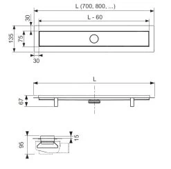 Tece Linus - Rechte Douchegoot RG WG 30.0645.0010, Met Roestvrijstalen Rooster, Lengte 800 Mm 15100080 -Badkamer Paradijs 5b9691cf024ca73979e85a8e