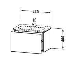 Duravit L-Cube - Wastafelonderkast Compact, 400x620x391 Mm, 1 La, Glanzend Wit LC615602222 -Badkamer Paradijs 5cc146a16026dac9726f0308
