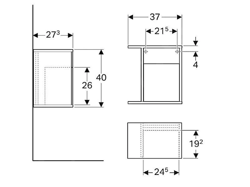 Geberit ICon - Fontein Onderbouw Zijkast 370x400x273 Mm, Mat Wit 841237000 4 Geberit ICon - Fontein Onderbouw Zijkast 370x400x273 Mm, Mat Wit 841237000 - Afbeelding 2