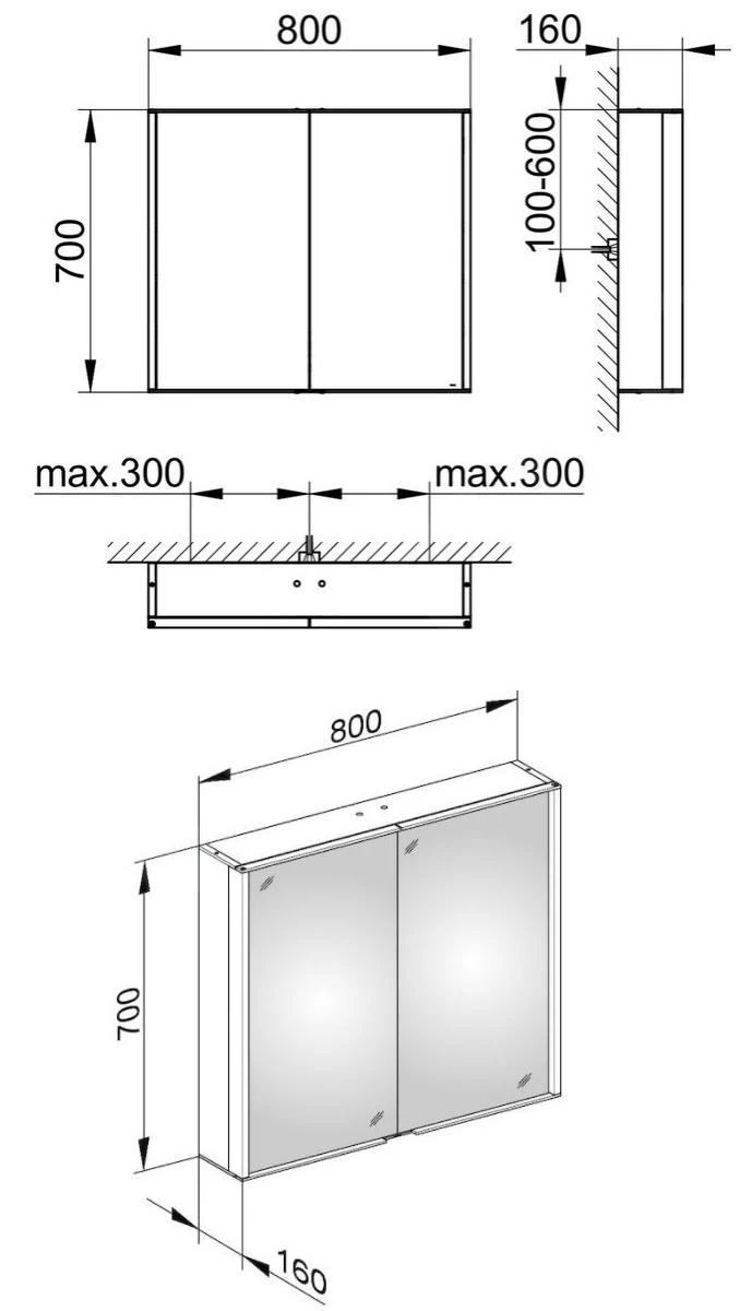 Keuco Royal Match - Spiegelkast Met LED-verlichting, 800x700x160 Mm, Zilver Geanodiseerd 12802171311 4 Keuco Royal Match - Spiegelkast Met LED-verlichting, 800x700x160 Mm, Zilver Geanodiseerd 12802171311 - Afbeelding 2