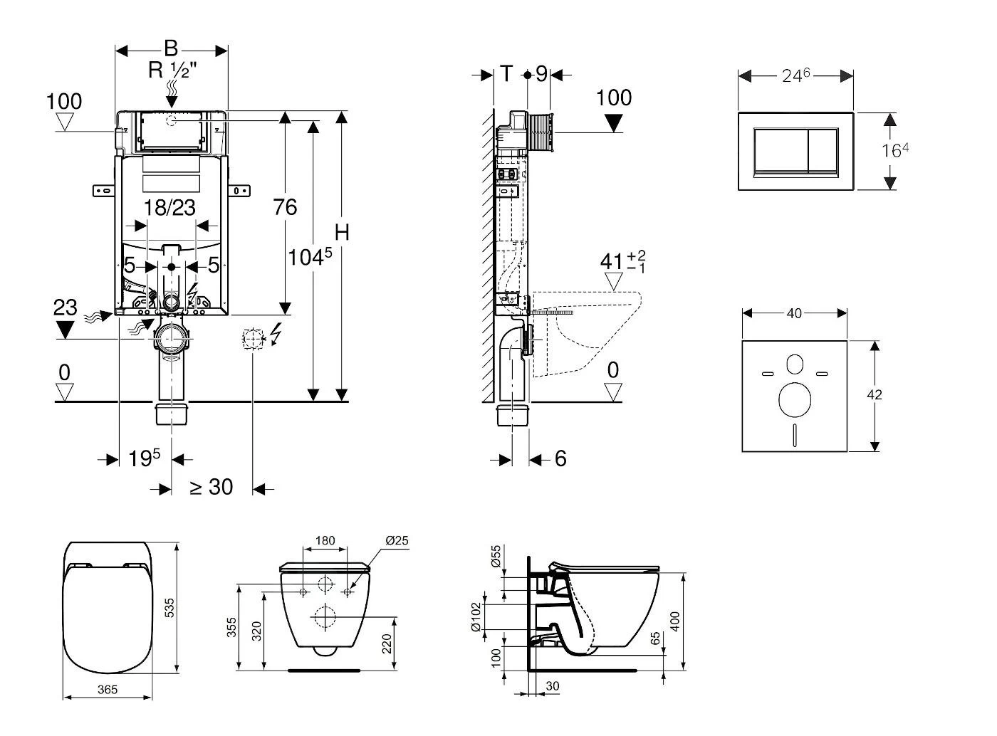 Geberit Kombifix - Inbouwreservoir Voor Hangend Toilet Met SIGMA30 Bedieningsknop, Wit/glanzend Chroom + Ideal Standard Tesi - Hangend Toilet En Wc-bril, Aquablade, SoftClose 110.302.00.5 NU5 4 Geberit Kombifix - Inbouwreservoir Voor Hangend Toilet Met SIGMA30 Bedieningsknop, Wit/glanzend Chroom + Ideal Standard Tesi - Hangend Toilet En Wc-bril, Aquablade, SoftClose 110.302.00.5 NU5 - Afbeelding 2