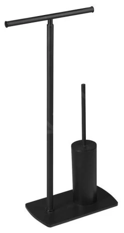 Sapho Gedy Badkameraccessoires - Toiletrolhouder En Toiletborstel Met Florida Kom, Mat Zwart 733214