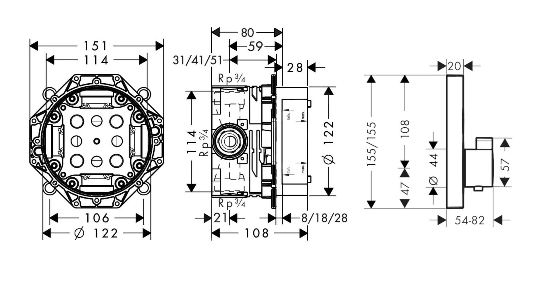 Hansgrohe Raindance E - Doucheset 300 Met Inbouwthermostaat, Chroom 27918000 4 Hansgrohe Raindance E - Doucheset 300 Met Inbouwthermostaat, Chroom 27918000 - Afbeelding 2