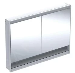Geberit ONE - Spiegelkast Met LED-verlichting, 1200x900x150 Mm, 2 Deuren, Met Nis, Inbouw, Wit 505.825.00.2