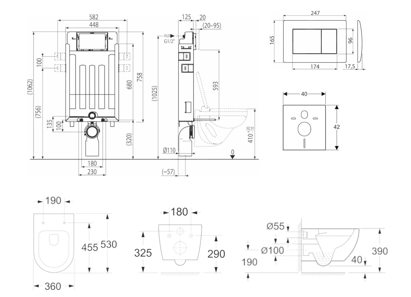 Kielle Genesis - Set Voorwandinstallatie, Toilet Met Toiletbril Softclose En Bedieningspaneel Gemini III, Glanzend Wit 30505SZ15 4 Kielle Genesis - Set Voorwandinstallatie, Toilet Met Toiletbril Softclose En Bedieningspaneel Gemini III, Glanzend Wit 30505SZ15 - Afbeelding 2