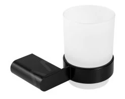 Novaservis Titania Naty - Beker Met Houder, Zwart/mat Glas 66606,5