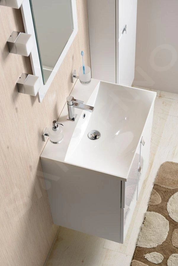 Sapho Maria - Wastafel 600x460 Mm, Gegoten Marmer, Wit MA060 6 Sapho Maria - Wastafel 600x460 Mm, Gegoten Marmer, Wit MA060 - Afbeelding 4