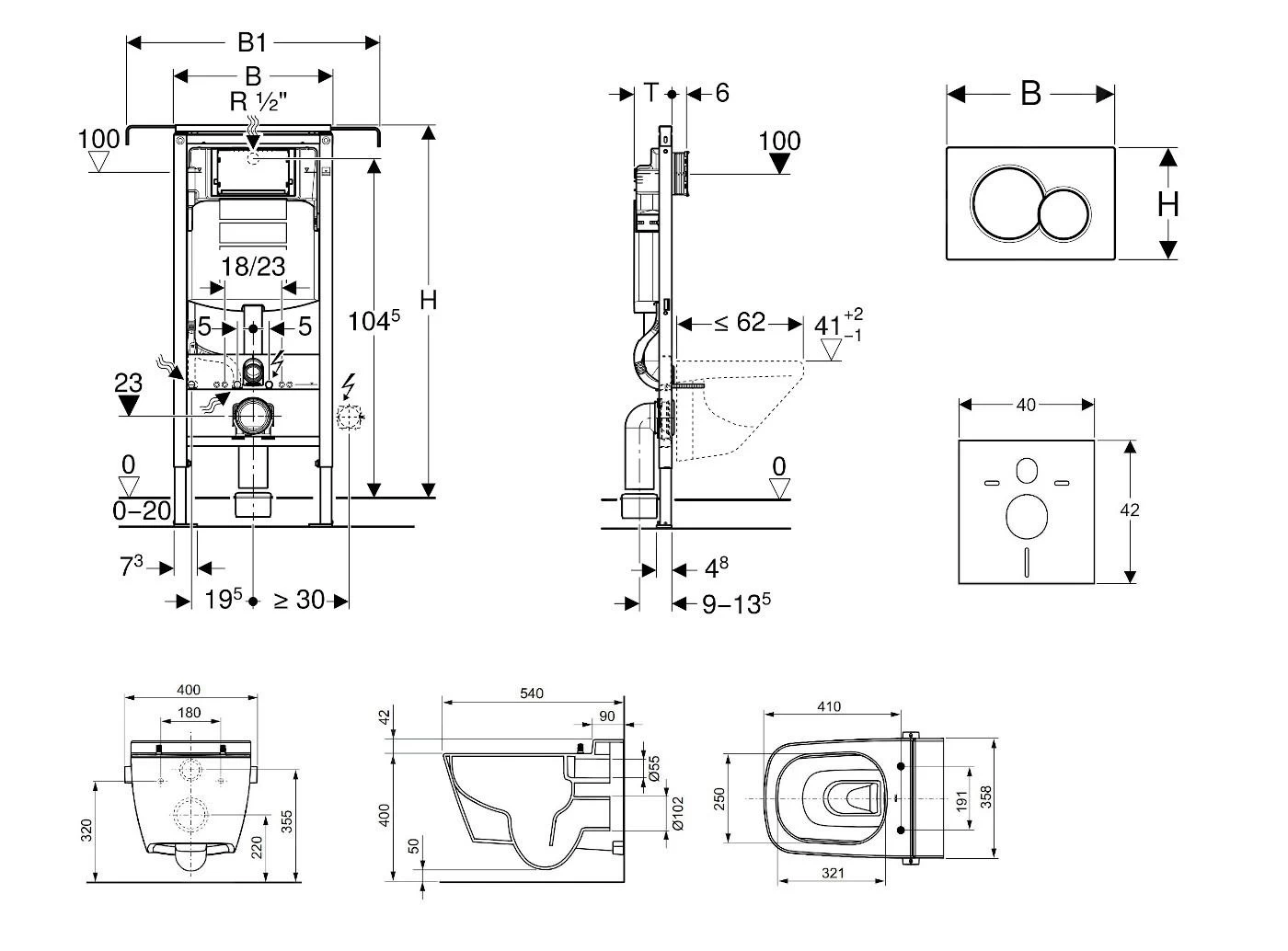 Geberit Duofix - Inbouwreservoir Voor Hangend Toilet Met SIGMA01 Bedieningsknop, Glanzend Chroom + Tece One - Hangend Douche-wc En Wc-bril, Rimless, SoftClose 111.355.00.5 NT2 4 Geberit Duofix - Inbouwreservoir Voor Hangend Toilet Met SIGMA01 Bedieningsknop, Glanzend Chroom + Tece One - Hangend Douche-wc En Wc-bril, Rimless, SoftClose 111.355.00.5 NT2 - Afbeelding 2
