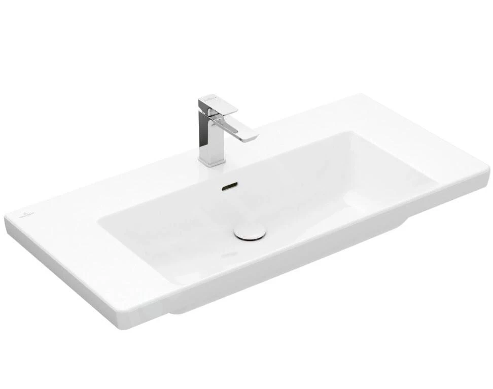 Villeroy & Boch Subway 3.0 - Wastafel 1000x470 Mm, Met Overloop, Met Kraangat, Alpine Wit 4A70A501 3 Villeroy & Boch Subway 3.0 - Wastafel 1000x470 Mm, Met Overloop, Met Kraangat, Alpine Wit 4A70A501