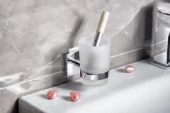 Sapho X-SQUARE - Glashouder, Glas/chroom XQ903 -Badkamer Paradijs 696a66f55a48b97ed0e0bd1c