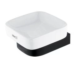 Nimco Nikau - Zeepschaal Met Houder, Wit Keramika/mat Zwart NKC 30059K-90