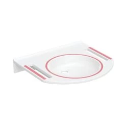 Geberit Publica - Barrièrevrije Wastafel, Met Uitsparingen, Zonder Overloop, Zonder Kraangat, Alpine Wit 500.668.01.4