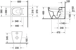 Duravit ME By Starck - Staand Toilet, Afvoer Horizontaal, Met HygieneGlaze, Wit/mat Wit 2169099000 -Badkamer Paradijs 70eb0c19dab57a52f272c29d