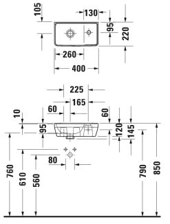 Duravit D-Neo - Fonteintje 400x220 Mm, Met Kraangat Rechts, Wit 0739400041 -Badkamer Paradijs 70f90c5b295ab97966005c75