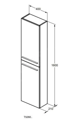 Ideal Standard I.Life S - Hoge Kast 400x210x1600 Mm, 2 Deuren L/P, Mat Beige T5288NH -Badkamer Paradijs 722ad444f7994e646b72610c
