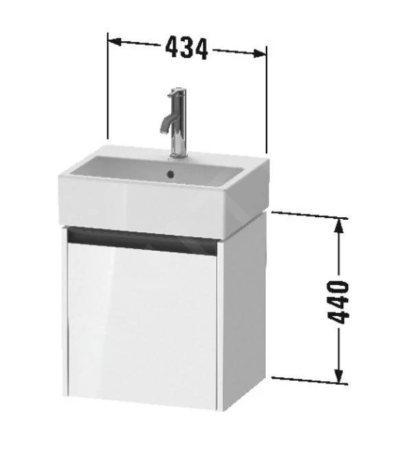 Duravit Ketho.2 - Wastafelkast 440x434x338 Mm, 1 Deur, Scharnieren Links, Grafiet Mat K25070L49490000 4 Duravit Ketho.2 - Wastafelkast 440x434x338 Mm, 1 Deur, Scharnieren Links, Grafiet Mat K25070L49490000 - Afbeelding 2