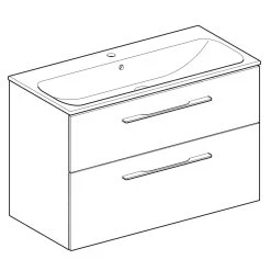 Geberit Selnova Square - Wastafelonderkast 635x988x480 Mm, Met Wastafel, 2 Laden, Glanzend Wit 501.244.00.1 -Badkamer Paradijs 75763aa65a86b6528e52c735