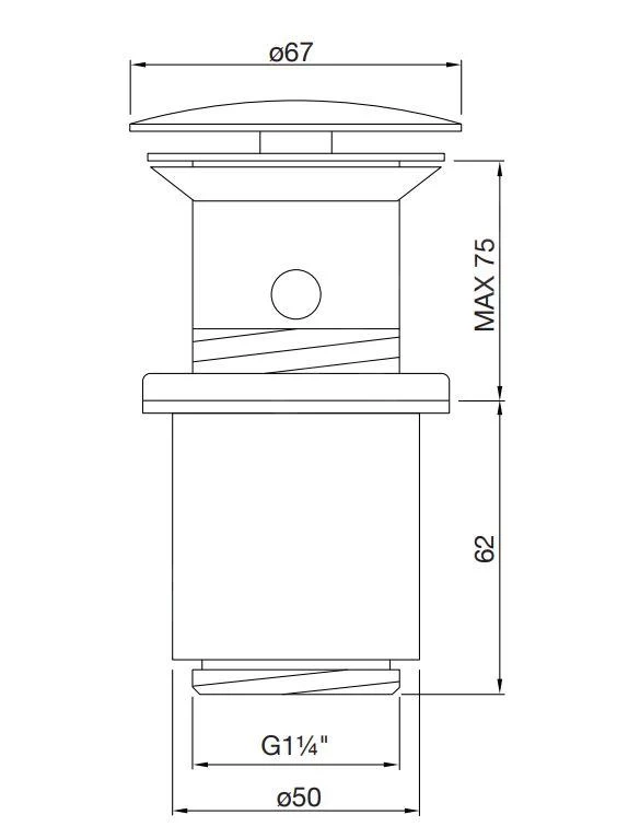 Steinberg 100 - Afsluitbare Afvoer, ClickClack, Geborsteld Nikkel 100 1692 BN 4 Steinberg 100 - Afsluitbare Afvoer, ClickClack, Geborsteld Nikkel 100 1692 BN - Afbeelding 2