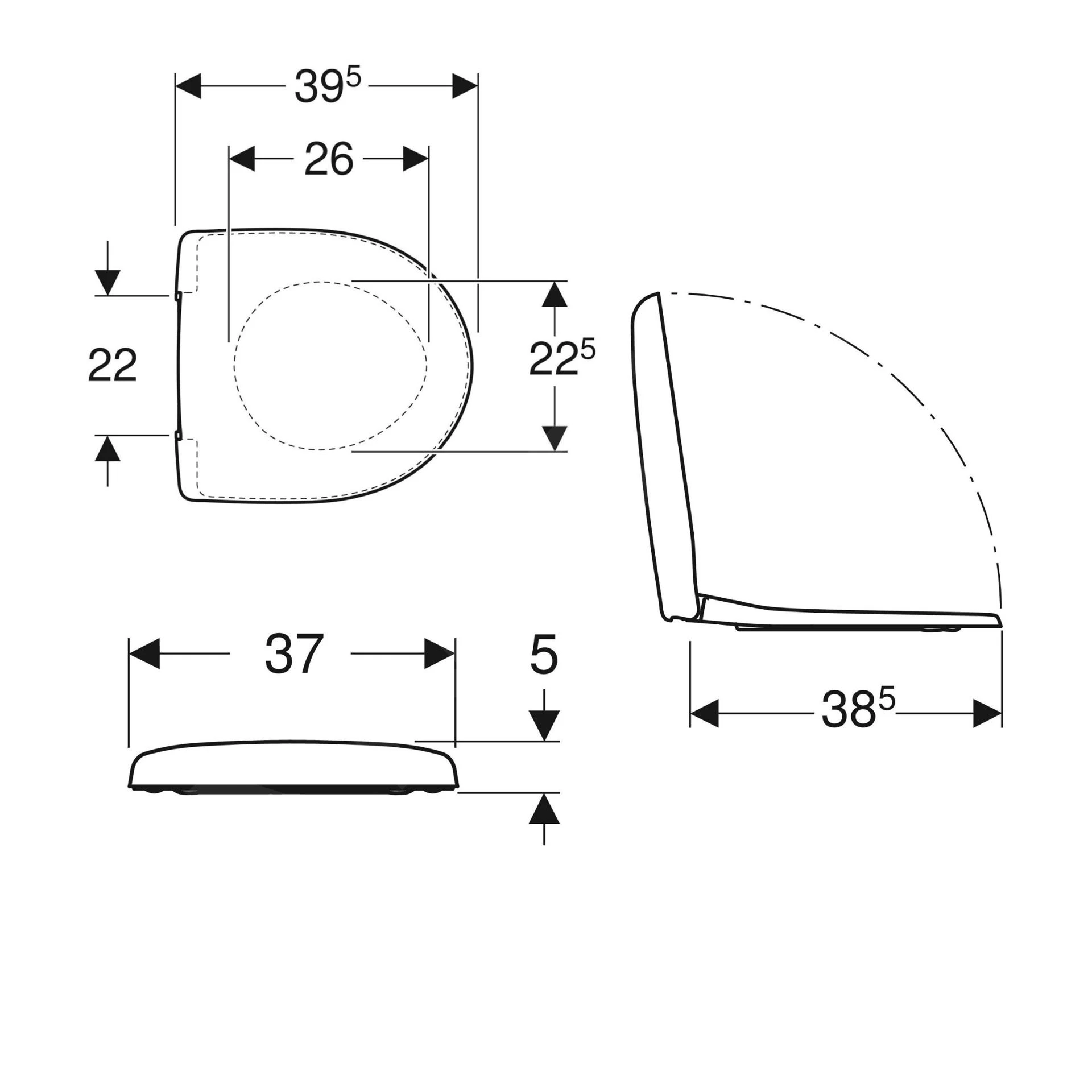 Geberit Selnova Compact - Wc Bril, Wit 501.877.00.1 4 Geberit Selnova Compact - Wc Bril, Wit 501.877.00.1 - Afbeelding 2