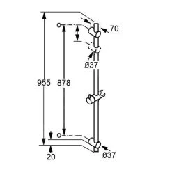Kludi A-Qa - Douchestang 0,95 M, Chroom 6564105-00 -Badkamer Paradijs 785b0a87e498f4cd58cbbb0c