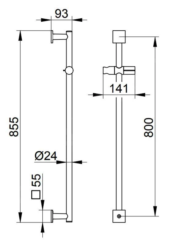 Keuco IXMO - Douchestang Solo 800 Mm, Chroom 59585010902 4 Keuco IXMO - Douchestang Solo 800 Mm, Chroom 59585010902 - Afbeelding 2