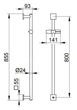 Keuco IXMO - Douchestang Solo 800 Mm, Aluminium 59585170902 -Badkamer Paradijs 7a650e43e5e9f9d54f299a4b