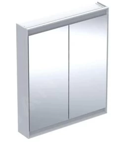 Geberit ONE - Spiegelkast Met LED-verlichting, 750x900x150 Mm, 2 Deuren, Aluminium 505.812.00.1