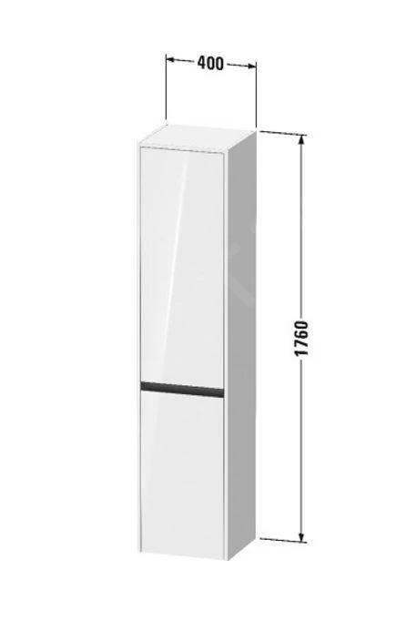 Duravit Ketho.2 - Hoge Kast 1760x400x360 Mm, 2 Deuren, Scharnieren Rechts, Grafiet Mat K21329R49490000 4 Duravit Ketho.2 - Hoge Kast 1760x400x360 Mm, 2 Deuren, Scharnieren Rechts, Grafiet Mat K21329R49490000 - Afbeelding 2