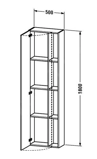 Duravit DuraStyle - Hoge Kast 1800x500x240 Mm, Rechts, Glanzend Wit DS1248R2222 4 Duravit DuraStyle - Hoge Kast 1800x500x240 Mm, Rechts, Glanzend Wit DS1248R2222 - Afbeelding 2