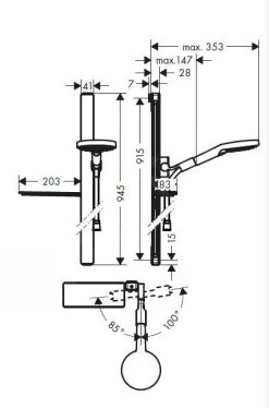 Hansgrohe Raindance Select S - Glijstangset Select 120, 3jet, Glijstang 900 Mm, Wit/chroom 27648400 -Badkamer Paradijs 80d4e34e43645c97704a076e