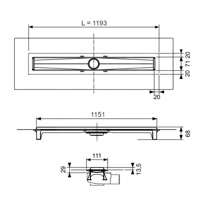 Tece TECEdrailine-Evo - Douchegoot Evo 1200 Mm, Met Flens, Beschermingsdeksel, Rvs 601202 4 Tece TECEdrailine-Evo - Douchegoot Evo 1200 Mm, Met Flens, Beschermingsdeksel, Rvs 601202 - Afbeelding 2