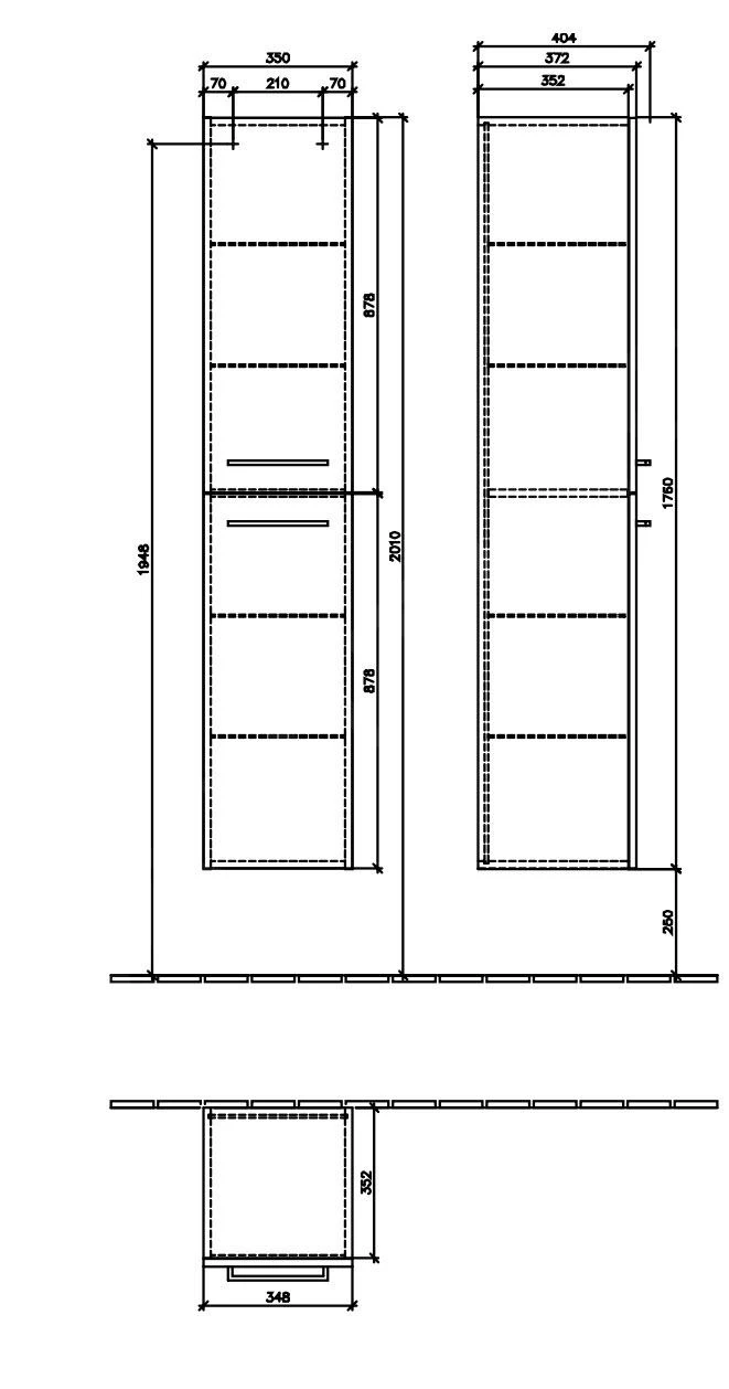Villeroy & Boch Avento - Hoge Badkamerkast, 350x1760x372 Mm, 2 Deuren, Crystal White A89401B4 4 Villeroy & Boch Avento - Hoge Badkamerkast, 350x1760x372 Mm, 2 Deuren, Crystal White A89401B4 - Afbeelding 2