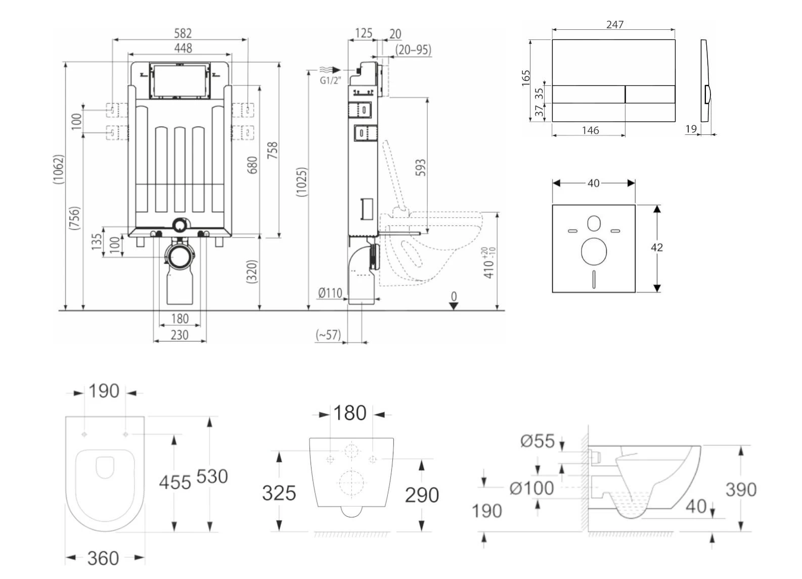 Kielle Genesis - Set Voorwandinstallatie, Toilet Met Toiletbril Softclose En Bedieningspaneel Gemini I, Chroom 30505SZ16 4 Kielle Genesis - Set Voorwandinstallatie, Toilet Met Toiletbril Softclose En Bedieningspaneel Gemini I, Chroom 30505SZ16 - Afbeelding 2
