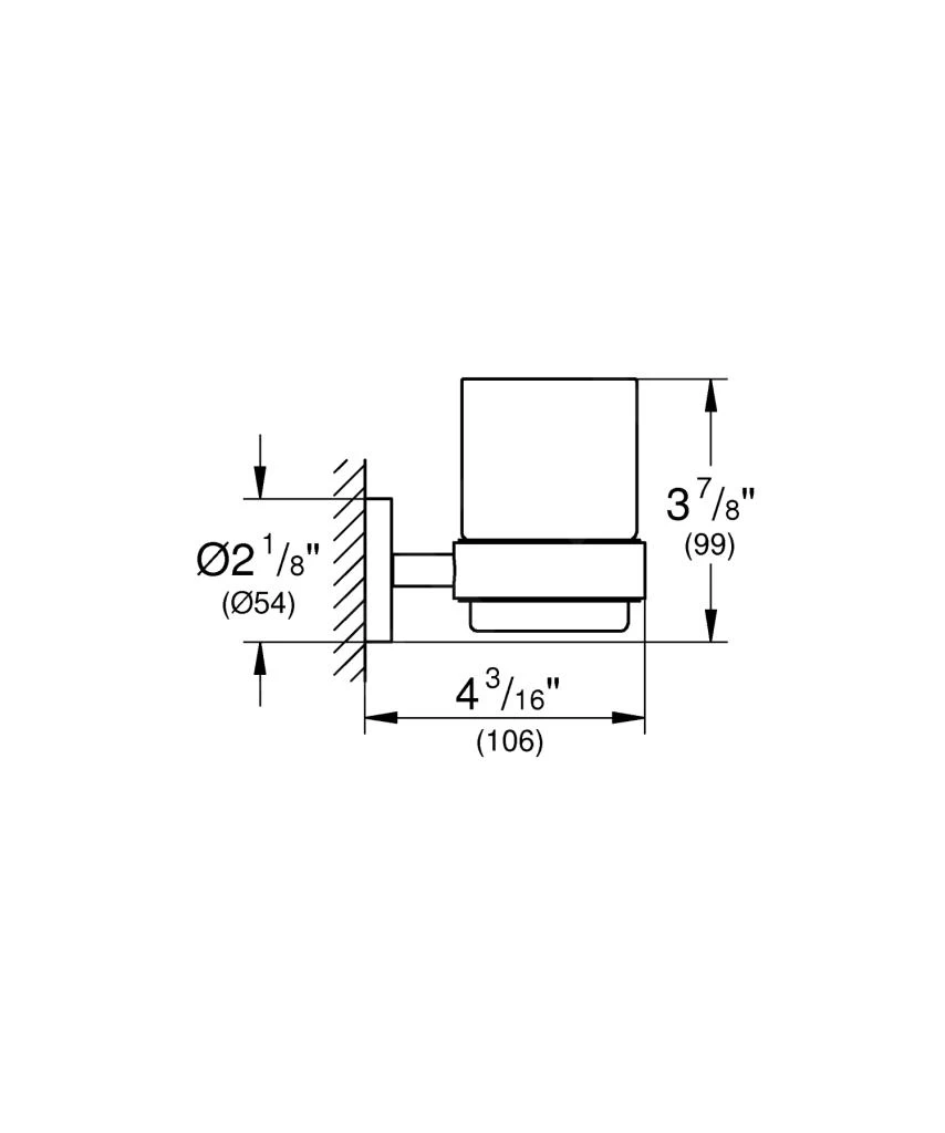 Grohe Essentials - Glas Met Houder, Supersteel 40447DC1 4 Grohe Essentials - Glas Met Houder, Supersteel 40447DC1 - Afbeelding 2