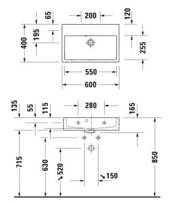 Duravit Vero Air - Wastafel 600x400 Mm, Zonder Overloop, Zonder Kraangat, Wit 2368600070 -Badkamer Paradijs 87350343db46ae8b9e46e917