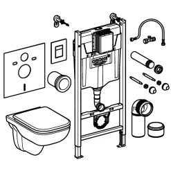 Grohe Solido - Voorwand Montageset, Edge Ceramic Toilet En Softclose Zitting, Even Bedieningsplaat, Chroom 39816000 -Badkamer Paradijs 87e2c28eec3a4d491b79a13a