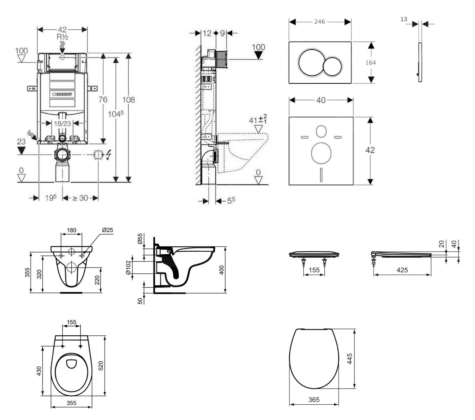 Geberit Kombifix - Set Voorwandinstallatie, Closet Alpha Met WC-zitting, SIGMA01 Bedieningsknop, Alpine Wit 110.302.00.5 ND1 4 Geberit Kombifix - Set Voorwandinstallatie, Closet Alpha Met WC-zitting, SIGMA01 Bedieningsknop, Alpine Wit 110.302.00.5 ND1 - Afbeelding 2