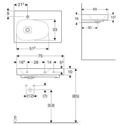 Geberit Citterio - Wastafel 750x500 Mm, Kraangat Links, Zonder Overloop, Met Bijzetplank Rechts, KeraTect, Wit 500.545.01.1 8 Geberit Citterio - Wastafel 750x500 Mm, Kraangat Links, Zonder Overloop, Met Bijzetplank Rechts, KeraTect, Wit 500.545.01.1 -Badkamer Paradijs 88f637a0f39cca1e6bef89b5