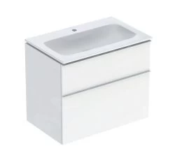 Geberit ICon - Wastafelkast Met Wastafel, 75x48x63 Cm, 2 Laden, Glanzend Wit 502.336.01.1