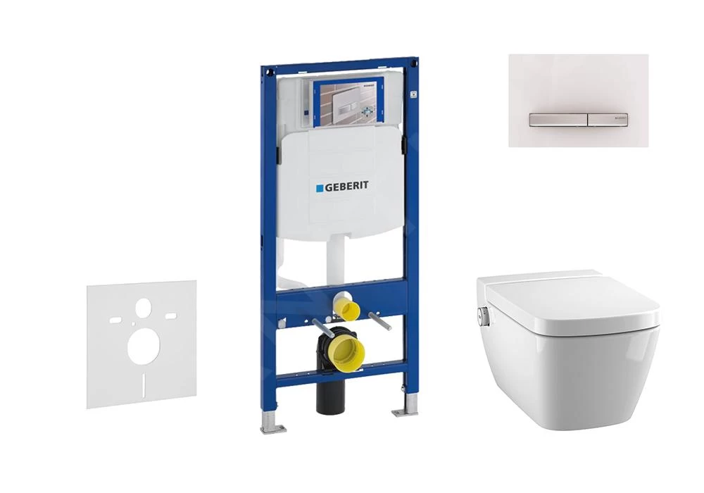 Geberit Duofix - Inbouwreservoir Voor Hangend Toilet Met SIGMA50 Bedieningsknop, Alpine Wit + Tece One - Hangend Douche-wc En Wc-bril, Rimless, SoftClose 111.300.00.5 NT8 3 Geberit Duofix - Inbouwreservoir Voor Hangend Toilet Met SIGMA50 Bedieningsknop, Alpine Wit + Tece One - Hangend Douche-wc En Wc-bril, Rimless, SoftClose 111.300.00.5 NT8