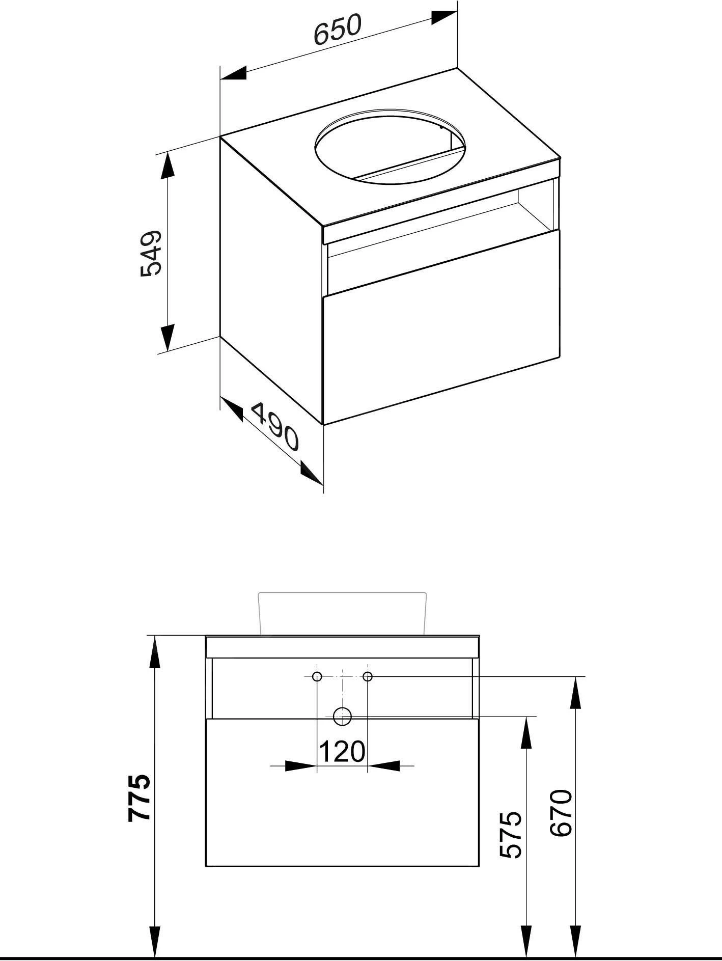 Keuco Stageline - Wastafelonderkast, 650x550x490 Mm, Met Uitsparing Voor Wastafel, Wit 32853300000 4 Keuco Stageline - Wastafelonderkast, 650x550x490 Mm, Met Uitsparing Voor Wastafel, Wit 32853300000 - Afbeelding 2