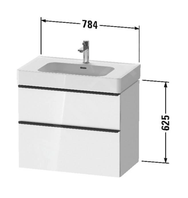 Duravit D-Neo - Wastafelkast 625x784x452 Mm, 2 Laden, Glanzend Wit DE4377022220000 4 Duravit D-Neo - Wastafelkast 625x784x452 Mm, 2 Laden, Glanzend Wit DE4377022220000 - Afbeelding 2