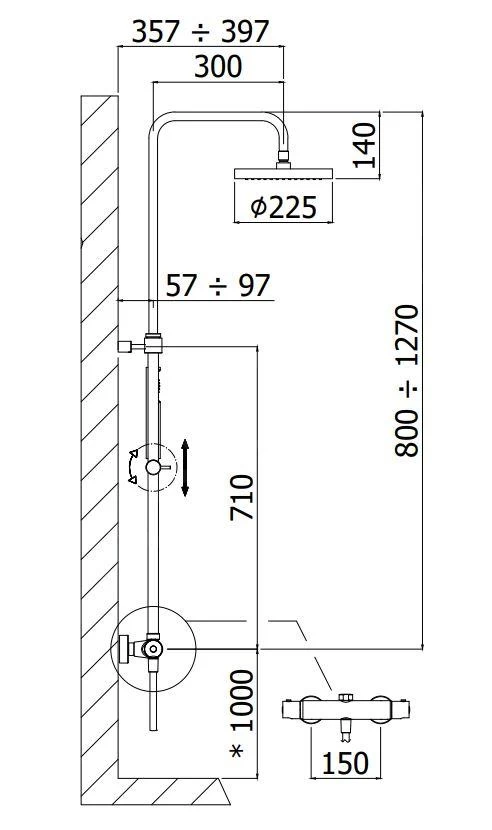 Paffoni Douchesets - Doucheset Mini Birillo 225 Met Thermostaatkraan, Mat Zwart ZCOL638LIQNO 4 Paffoni Douchesets - Doucheset Mini Birillo 225 Met Thermostaatkraan, Mat Zwart ZCOL638LIQNO - Afbeelding 2
