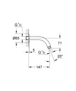 Grohe Relexa - Douchearm, 152 Mm, Chroom 28541000 -Badkamer Paradijs 8c43d2dd75f43e70ba33f2f4